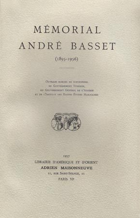MEMORIAL ANDRE BASSET (1895-1956)